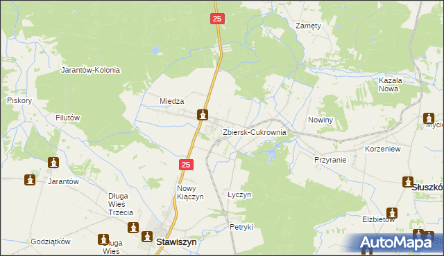 mapa Zbiersk-Cukrownia, Zbiersk-Cukrownia na mapie Targeo