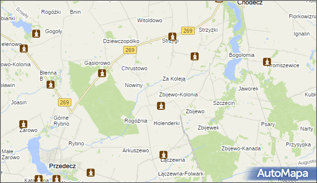 mapa Zbijewo-Kolonia, Zbijewo-Kolonia na mapie Targeo