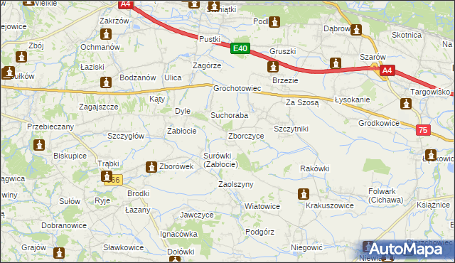 mapa Zborczyce, Zborczyce na mapie Targeo