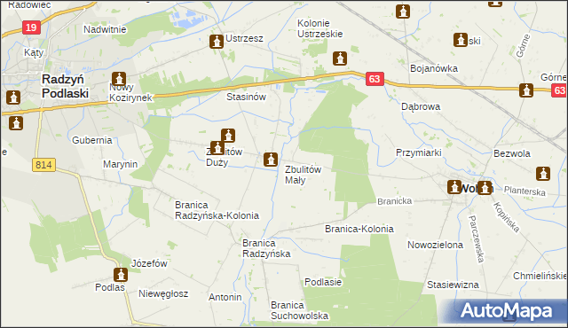 mapa Zbulitów Mały, Zbulitów Mały na mapie Targeo