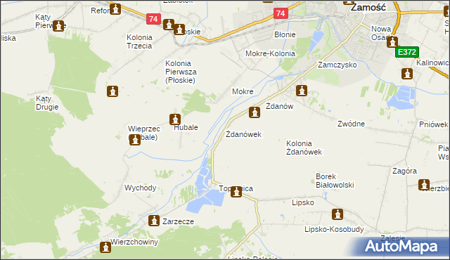 mapa Żdanówek, Żdanówek na mapie Targeo