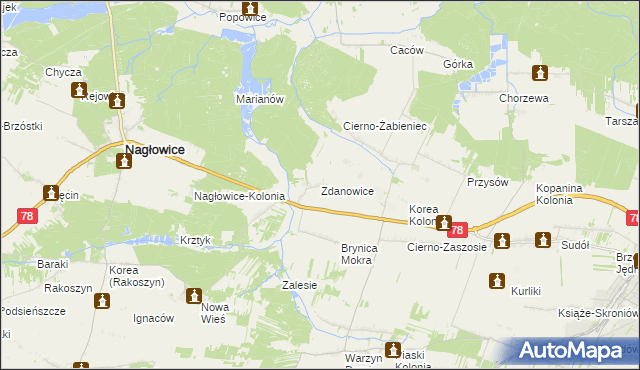 mapa Zdanowice, Zdanowice na mapie Targeo