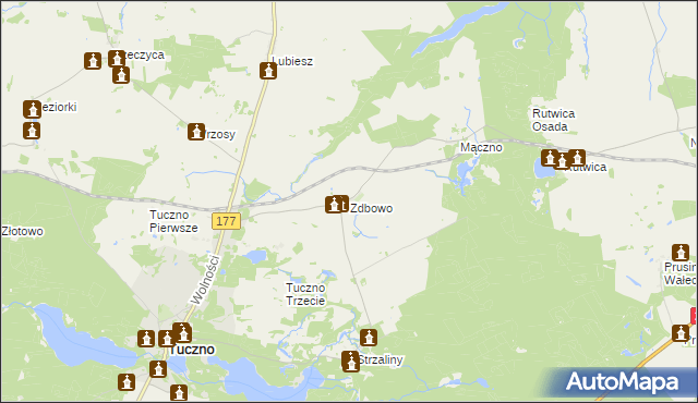 mapa Zdbowo, Zdbowo na mapie Targeo