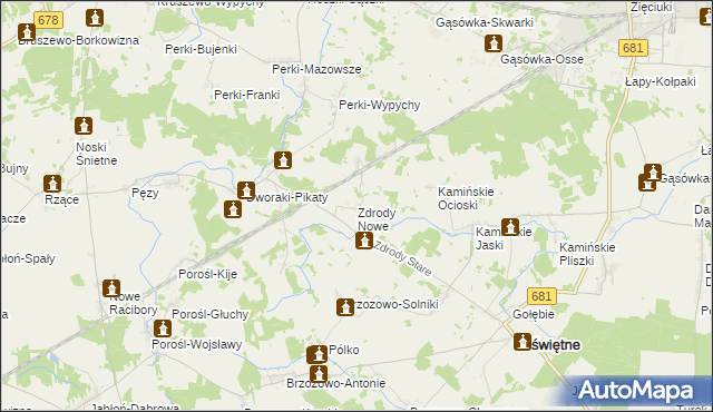 mapa Zdrody Nowe, Zdrody Nowe na mapie Targeo