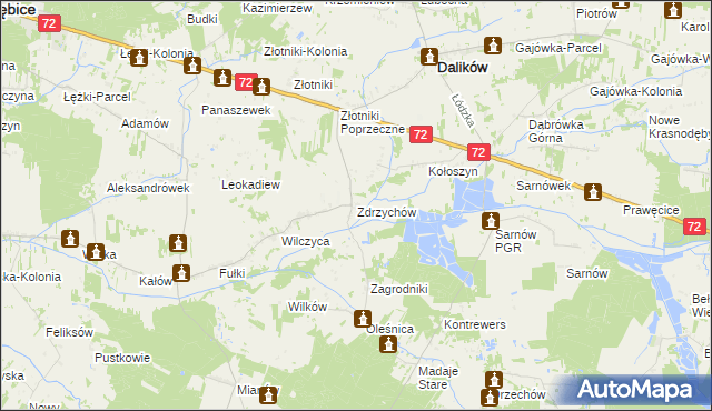 mapa Zdrzychów, Zdrzychów na mapie Targeo