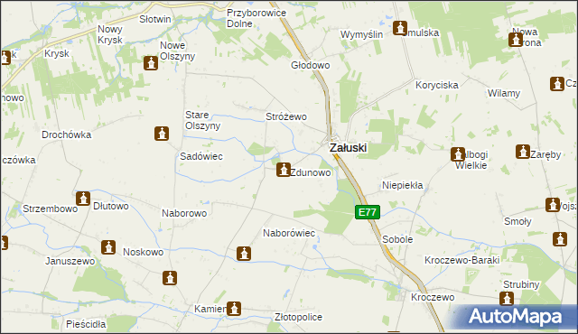 mapa Zdunowo gmina Załuski, Zdunowo gmina Załuski na mapie Targeo