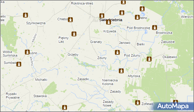 mapa Zduny gmina Świedziebnia, Zduny gmina Świedziebnia na mapie Targeo