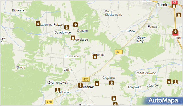 mapa Żdżenice, Żdżenice na mapie Targeo