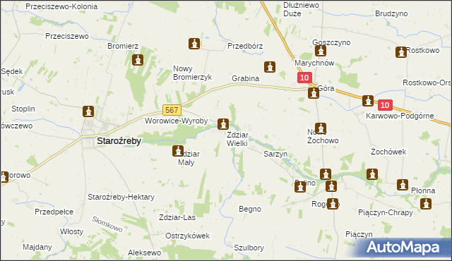 mapa Zdziar Wielki, Zdziar Wielki na mapie Targeo