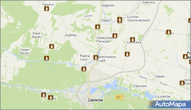 mapa Zdziechowice Drugie, Zdziechowice Drugie na mapie Targeo