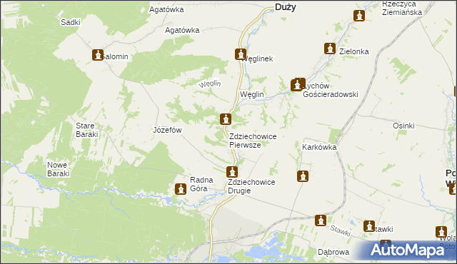 mapa Zdziechowice Pierwsze, Zdziechowice Pierwsze na mapie Targeo