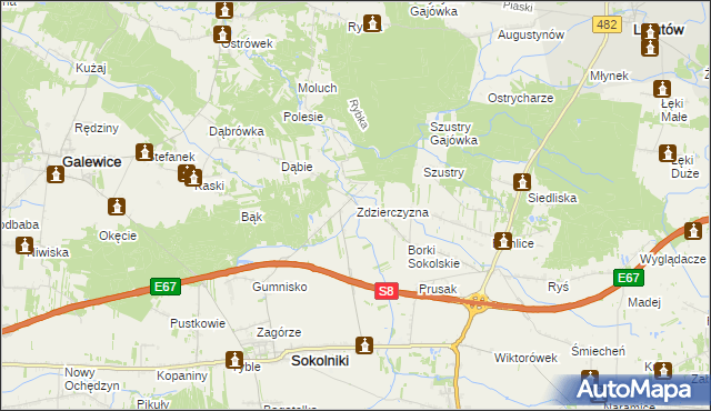 mapa Zdzierczyzna, Zdzierczyzna na mapie Targeo