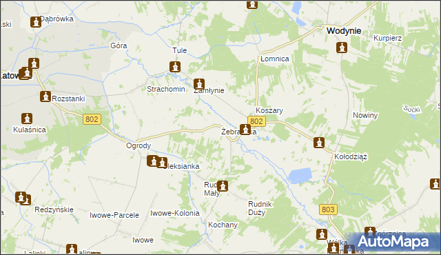 mapa Żebraczka, Żebraczka na mapie Targeo