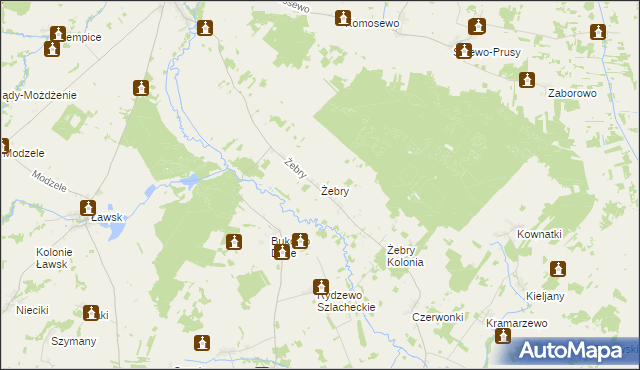 mapa Żebry gmina Wąsosz, Żebry gmina Wąsosz na mapie Targeo