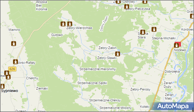 mapa Żebry-Sławki, Żebry-Sławki na mapie Targeo