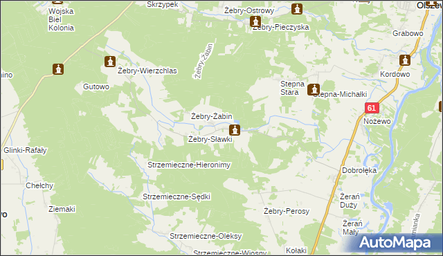 mapa Żebry-Stara Wieś, Żebry-Stara Wieś na mapie Targeo