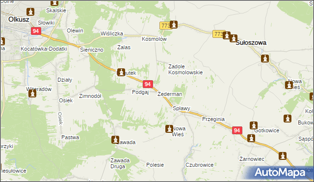 mapa Zederman, Zederman na mapie Targeo