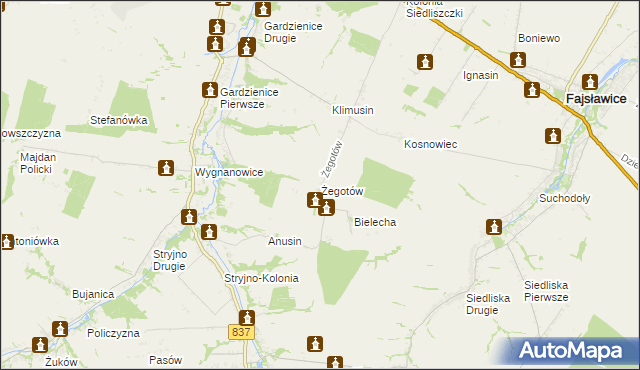 mapa Żegotów, Żegotów na mapie Targeo