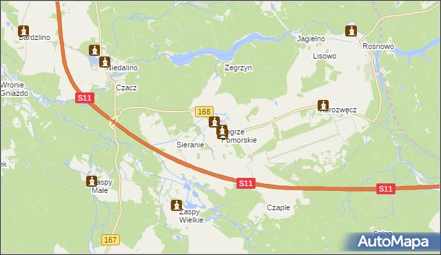 mapa Zegrze Pomorskie, Zegrze Pomorskie na mapie Targeo