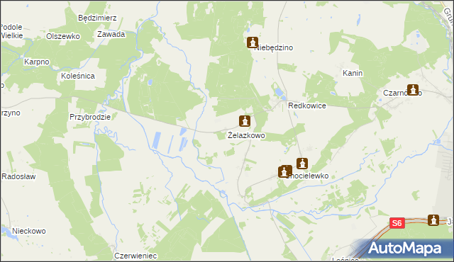 mapa Żelazkowo gmina Nowa Wieś Lęborska, Żelazkowo gmina Nowa Wieś Lęborska na mapie Targeo