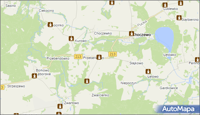 mapa Żelazno gmina Choczewo, Żelazno gmina Choczewo na mapie Targeo