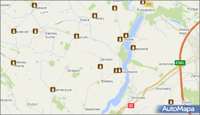 mapa Zemsko gmina Granowo, Zemsko gmina Granowo na mapie Targeo