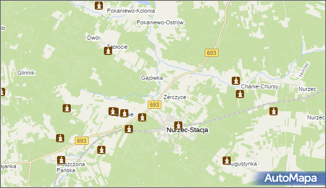 mapa Żerczyce, Żerczyce na mapie Targeo