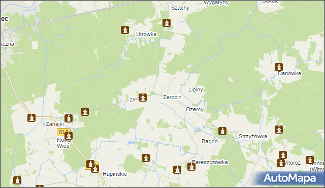 mapa Żerocin, Żerocin na mapie Targeo