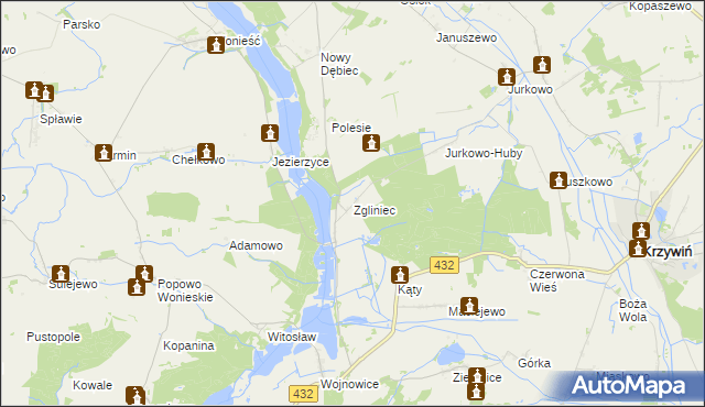 mapa Zgliniec, Zgliniec na mapie Targeo