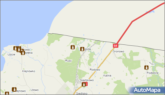 mapa Zgoda gmina Braniewo, Zgoda gmina Braniewo na mapie Targeo