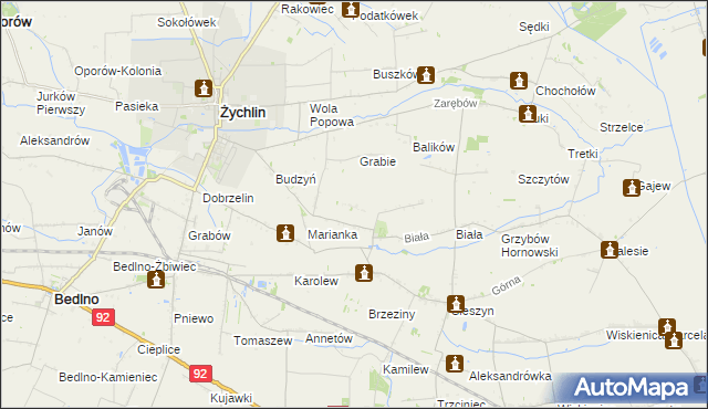 mapa Zgoda gmina Żychlin, Zgoda gmina Żychlin na mapie Targeo