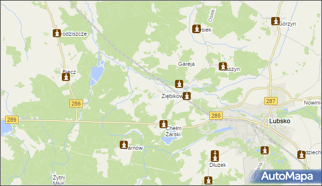 mapa Ziębikowo, Ziębikowo na mapie Targeo