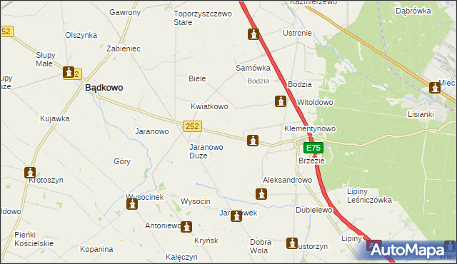 mapa Zieleniec gmina Bądkowo, Zieleniec gmina Bądkowo na mapie Targeo