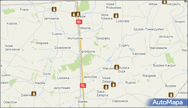 mapa Zieleniew gmina Krośniewice, Zieleniew gmina Krośniewice na mapie Targeo