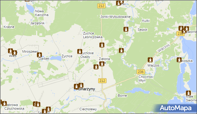 mapa Zielona Huta, Zielona Huta na mapie Targeo