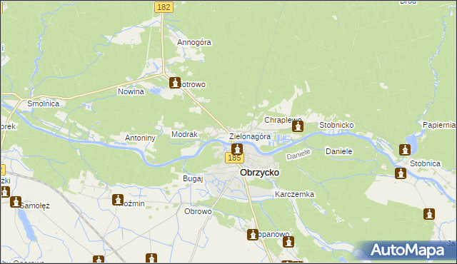 mapa Zielonagóra, Zielonagóra na mapie Targeo