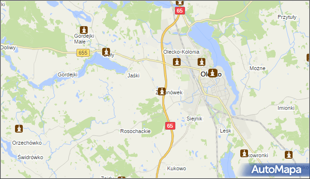 mapa Zielonówek, Zielonówek na mapie Targeo