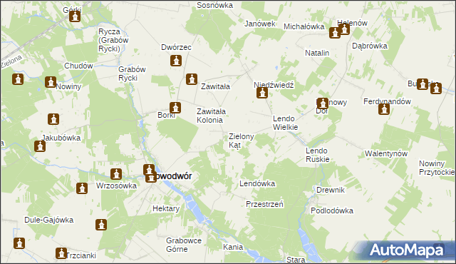 mapa Zielony Kąt, Zielony Kąt na mapie Targeo