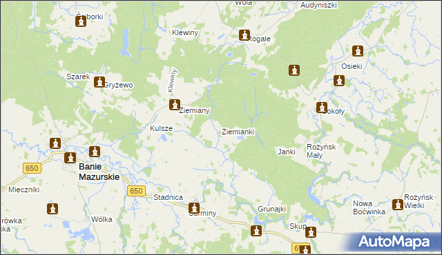 mapa Ziemianki, Ziemianki na mapie Targeo