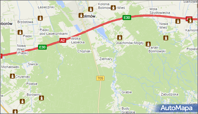 mapa Ziemiary, Ziemiary na mapie Targeo