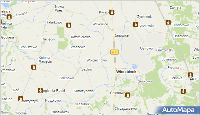 mapa Ziemięcin gmina Wierzbinek, Ziemięcin gmina Wierzbinek na mapie Targeo