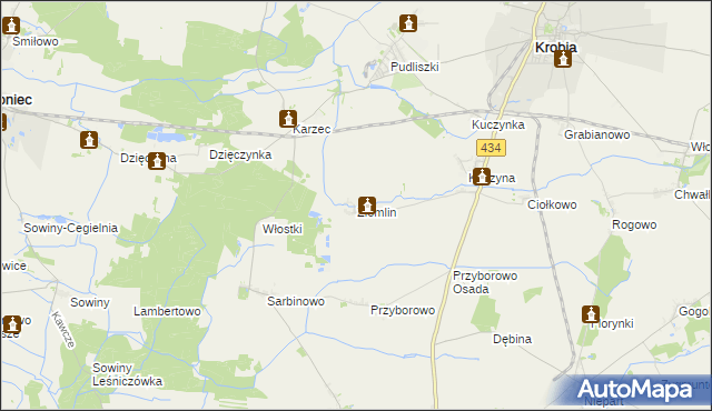 mapa Ziemlin, Ziemlin na mapie Targeo