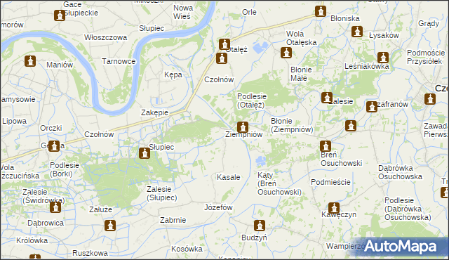 mapa Ziempniów, Ziempniów na mapie Targeo