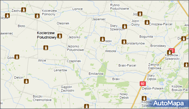 mapa Złota gmina Rybno, Złota gmina Rybno na mapie Targeo