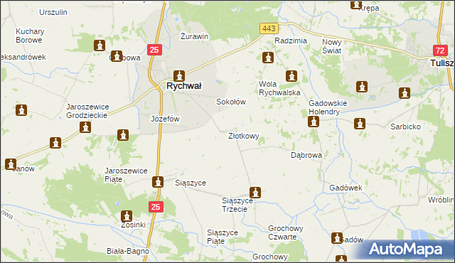 mapa Złotkowy, Złotkowy na mapie Targeo