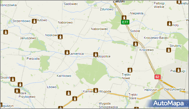 mapa Złotopolice, Złotopolice na mapie Targeo