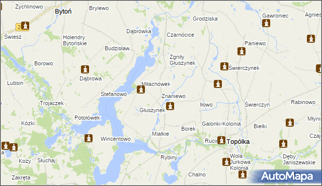 mapa Znaniewo, Znaniewo na mapie Targeo