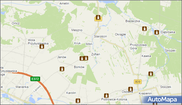 mapa Zofian, Zofian na mapie Targeo