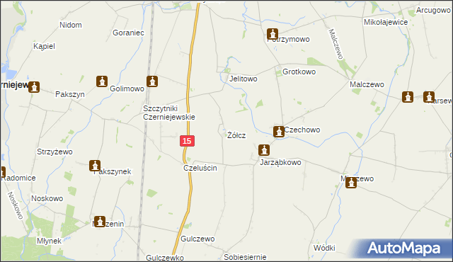 mapa Żółcz, Żółcz na mapie Targeo