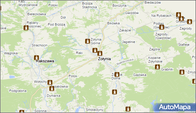 mapa Żołynia, Żołynia na mapie Targeo